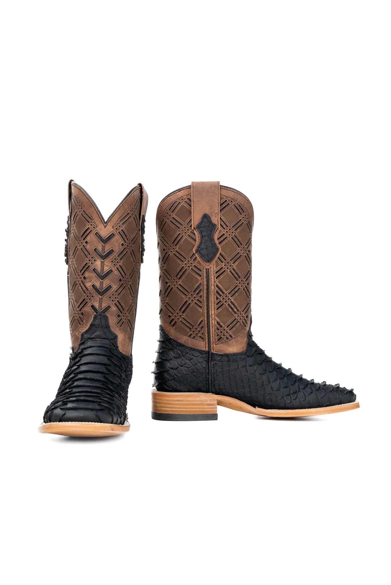 Bradley Matte Python Square Toe Cowboy Boot