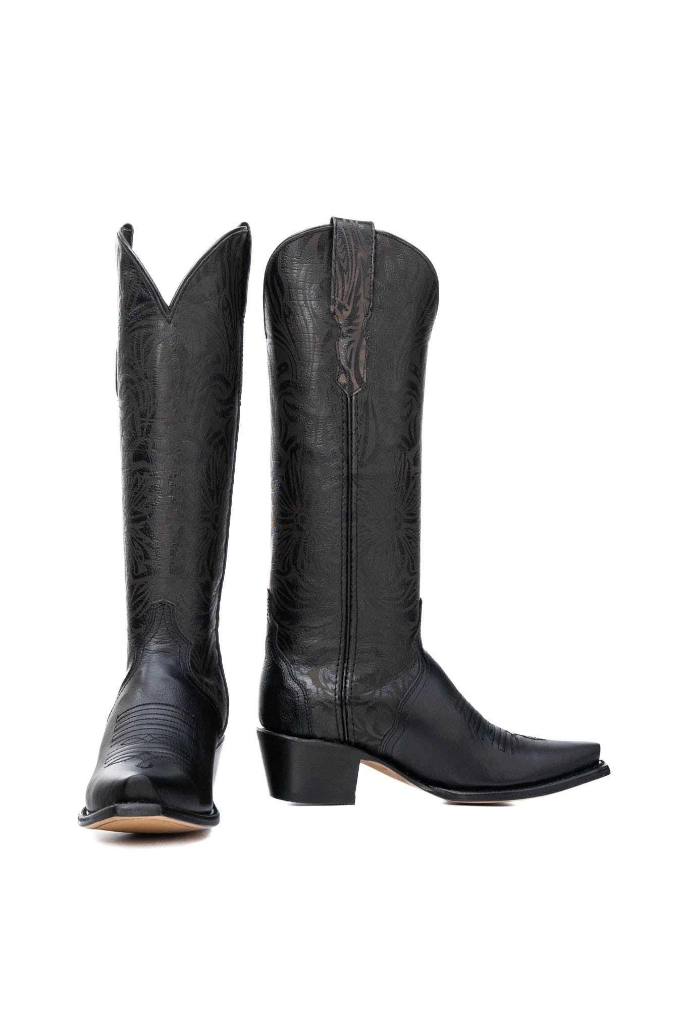 Hibiscus Flor Tall Snip Toe Cowgirl Boot