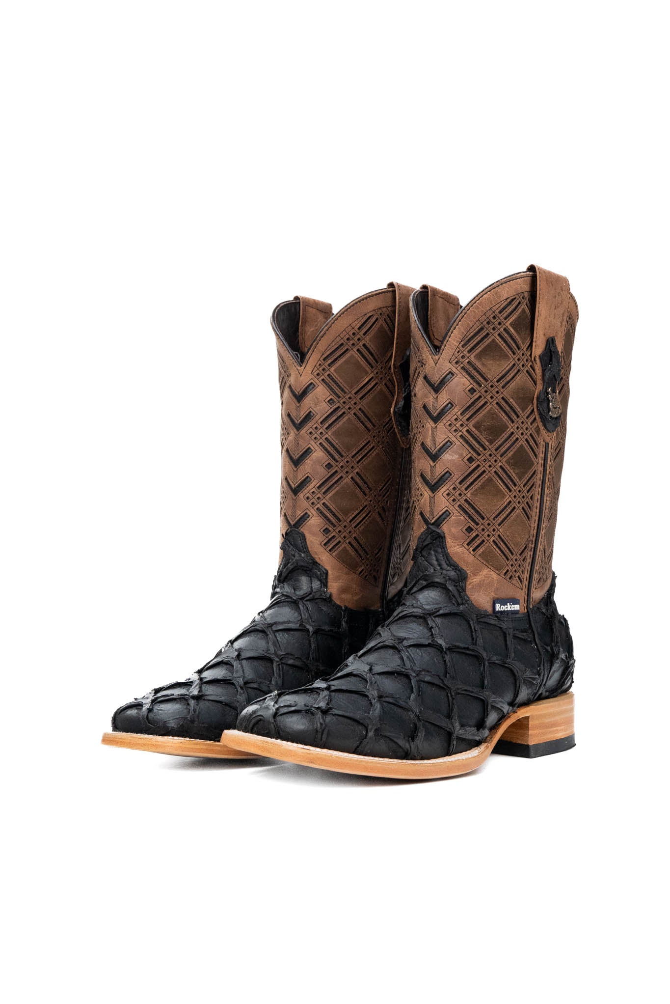 Bradley Matte Pirarucu Square Toe Cowboy Boot