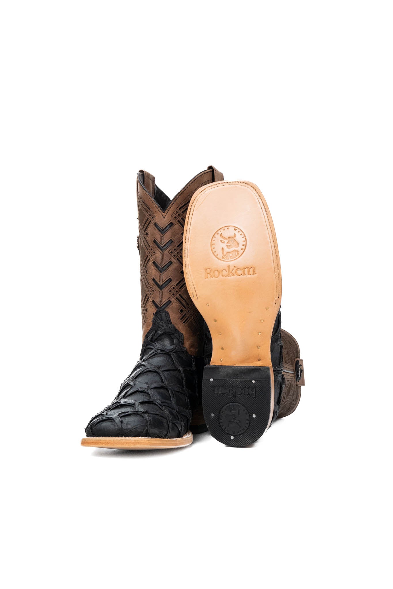 Bradley Matte Pirarucu Square Toe Cowboy Boot