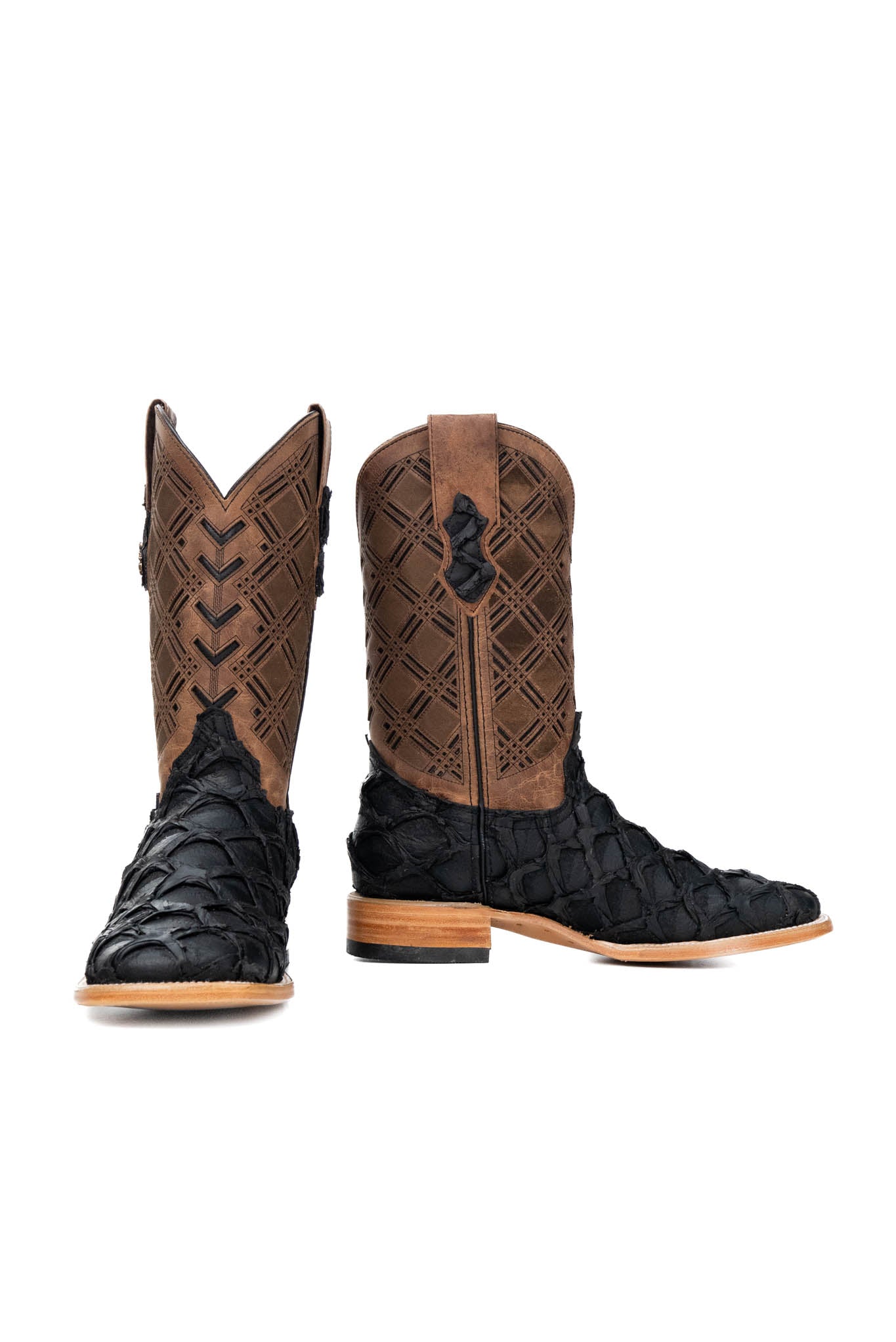 Bradley Matte Pirarucu Square Toe Cowboy Boot