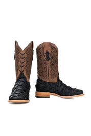 Bradley Matte Pirarucu Square Toe Cowboy Boot