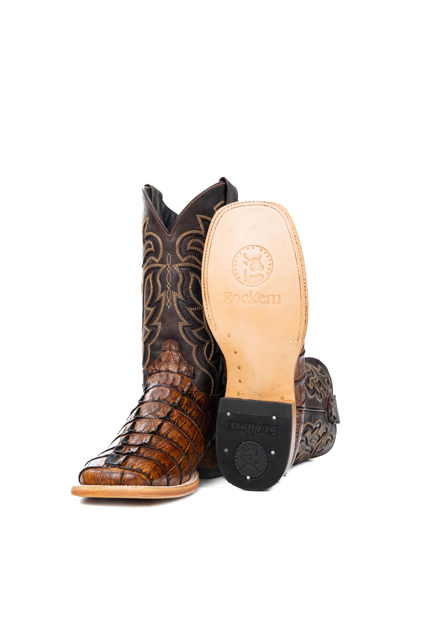 Bruce Caiman Tail Square Toe Cowboy Boot