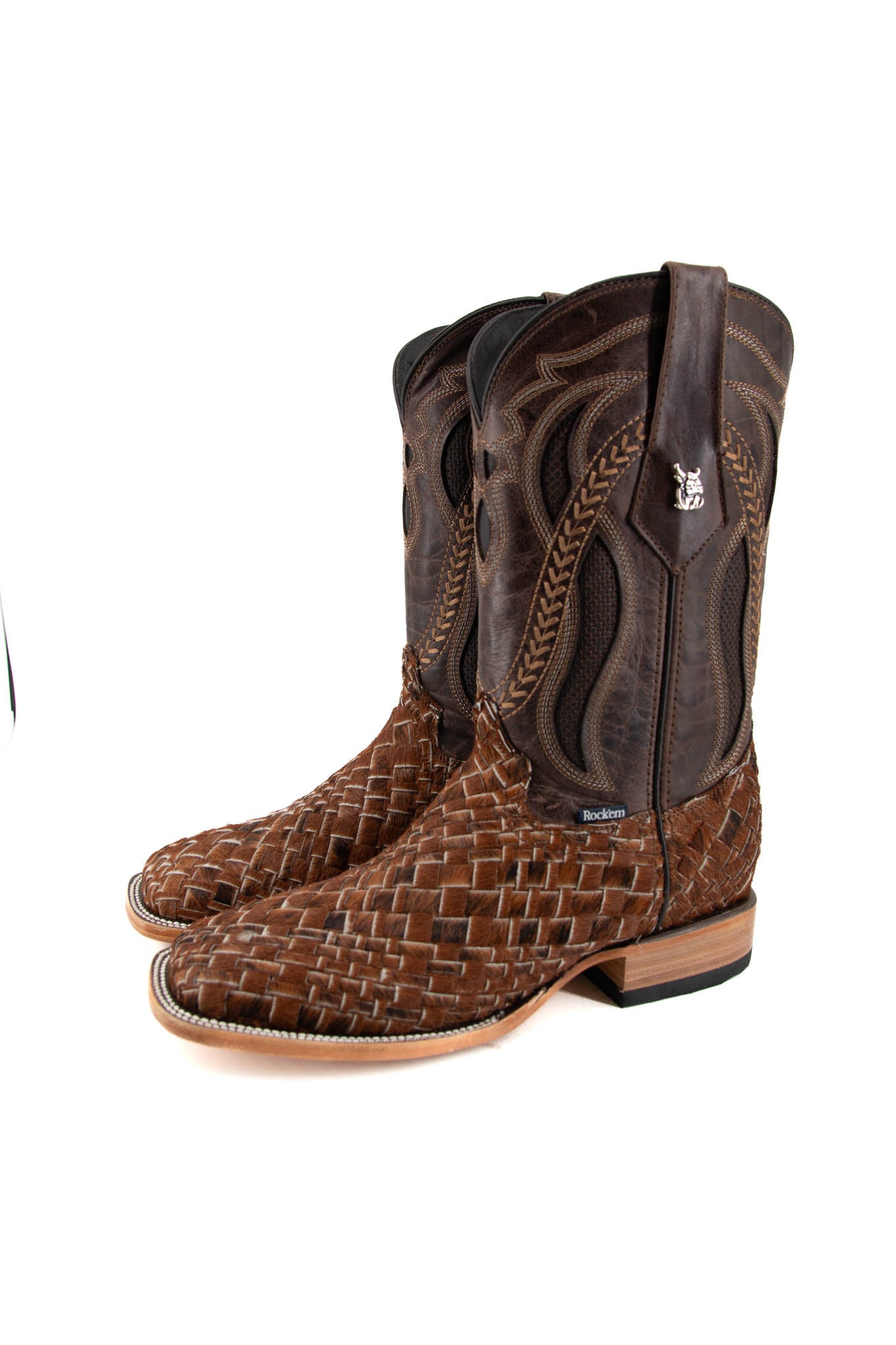 Est. Cafe Arizona Cowhide Tejido Men's Boot Size 7 Box 1M