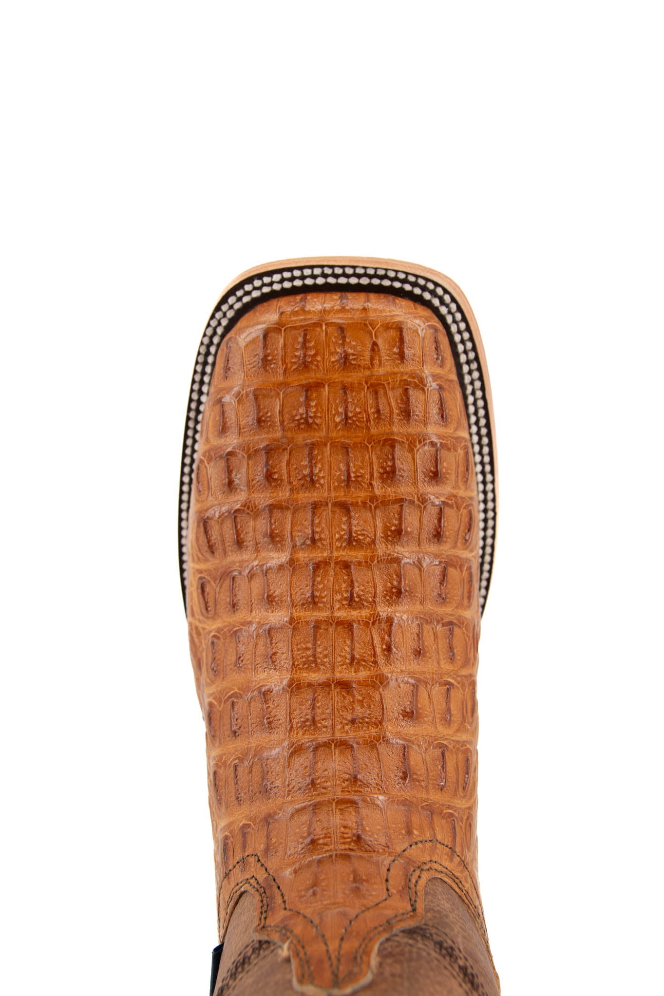 Exotic Caiman Crocodile Square Toe Cowboy Boot