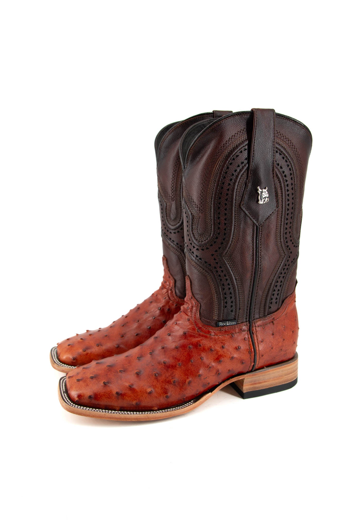 Exotic Ostrich Square Toe Cowboy Boot