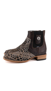 Men's Tejido Cowhide Botin Size 11 Box JJ4 **As Seen On Image** Square Toe