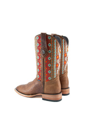 Huichol Aztec Square Toe Cowboy Boots