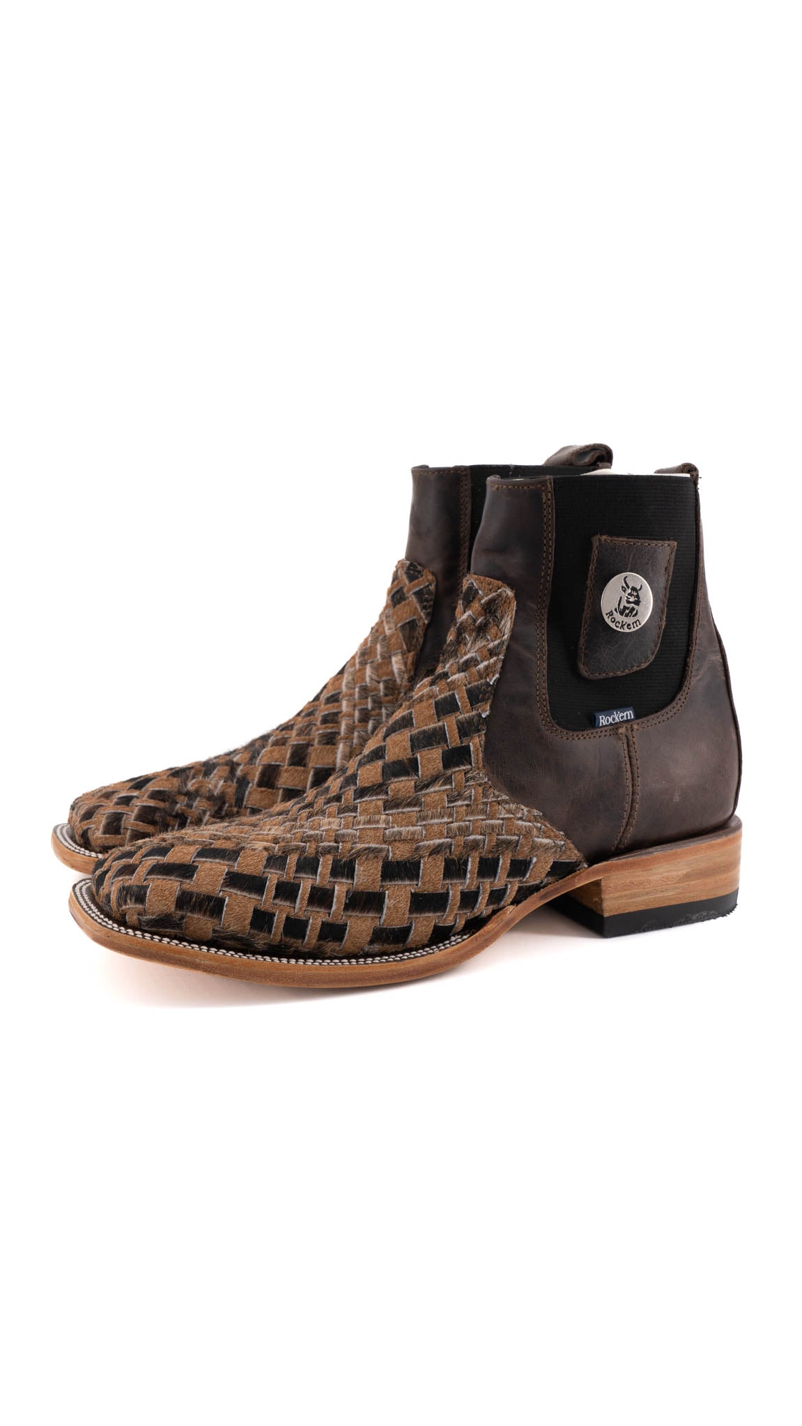 Men's Tejido Cowhide Botin Size 8 Box JJ1 **As Seen On Image** Square Toe