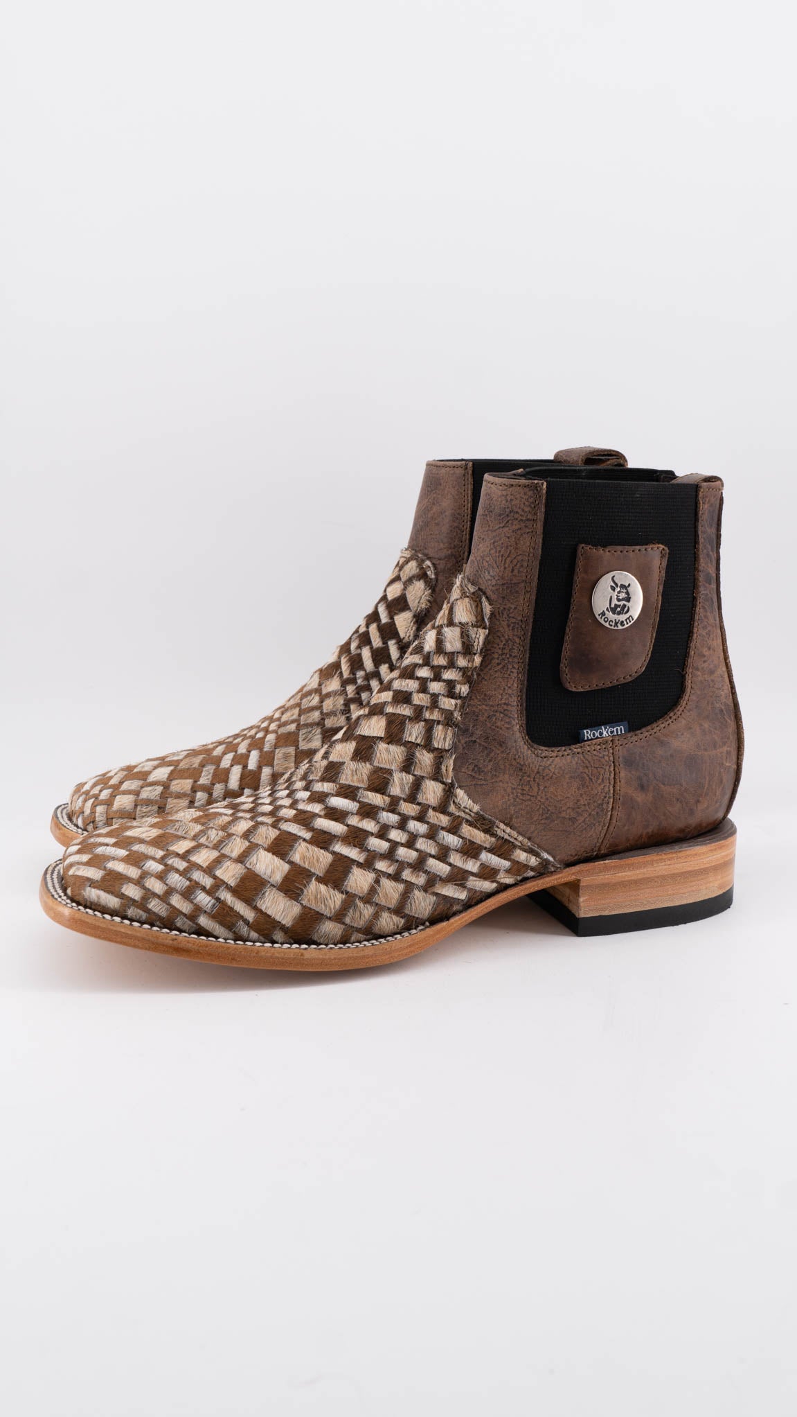 Men's Tejido Cowhide Botin Size 9.5 Box JJ4 **As Seen On Image** Square Toe