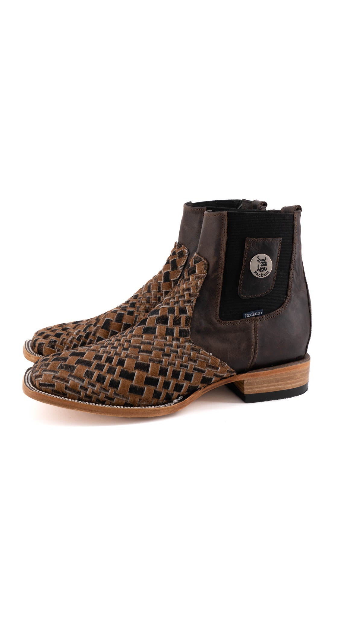 Men's Tejido Cowhide Botin Size 10 Box JJ2 **As Seen On Image** Square Toe