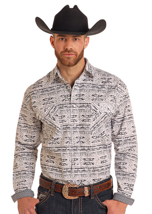 Men's Panhandle Long Sleeve Snap Western Shirt RMN2S05119