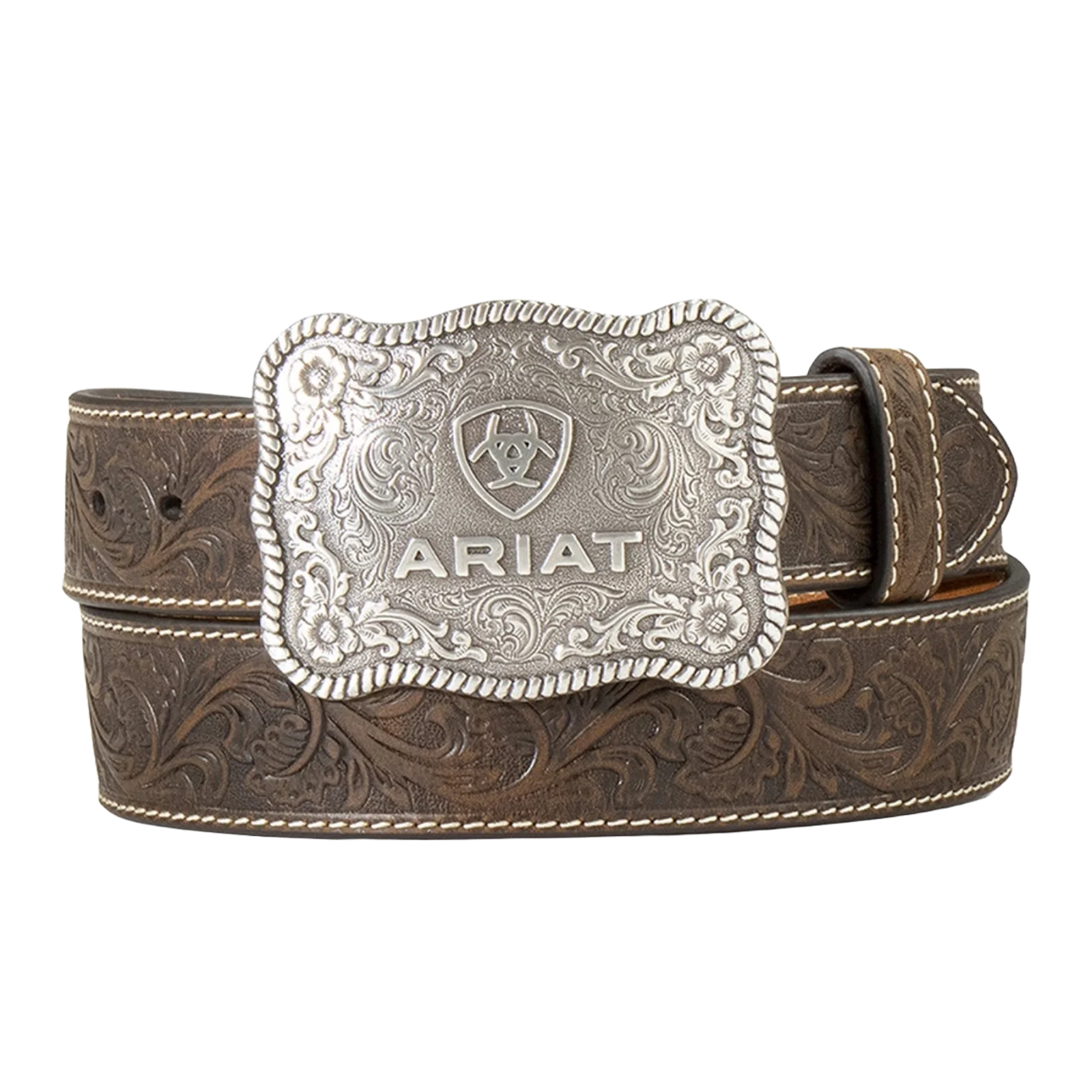 Ariat Buckle & Leather Floral Tooled Belt