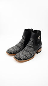 Matte Giant Gator Square Toe Botin