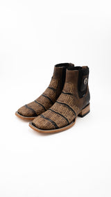 Matte Giant Gator Square Toe Botin