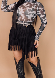 Suede Fringe Skirt JJ