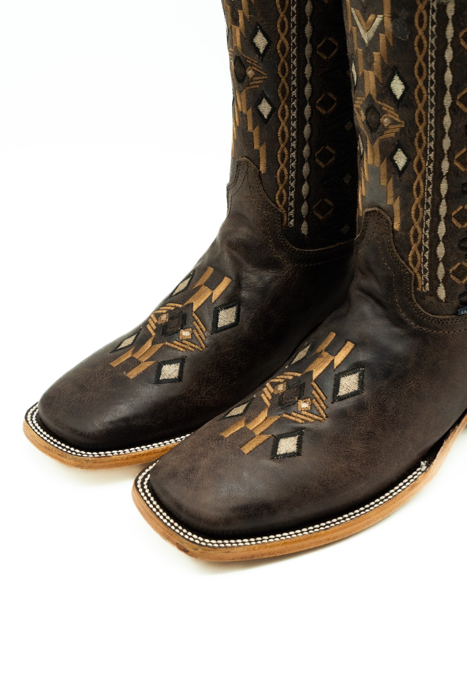 Huichol Ringler Aztec Square Toe Cowboy Boots