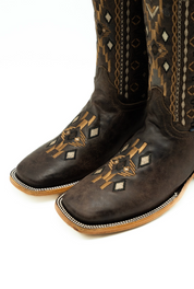 Huichol Ringler Aztec Square Toe Cowboy Boots