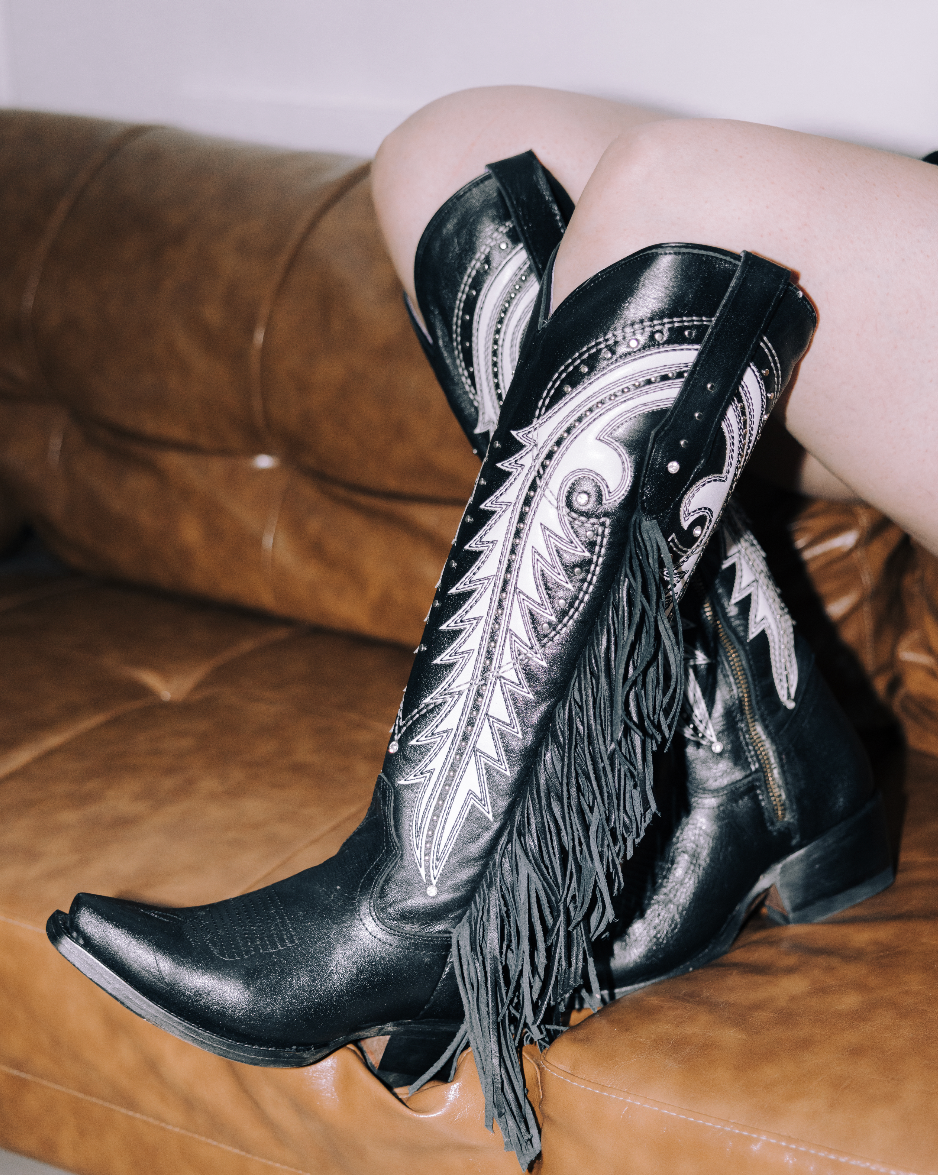 Amanda Fringe Tall Snip Toe Cowgirl Boot