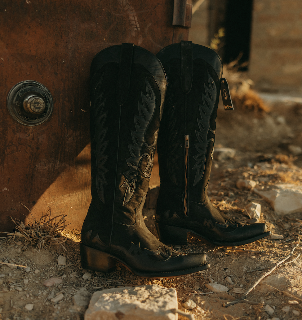 Kat Nobuck Tall Wide Calf Friendly Snip Toe Cowgirl Boots