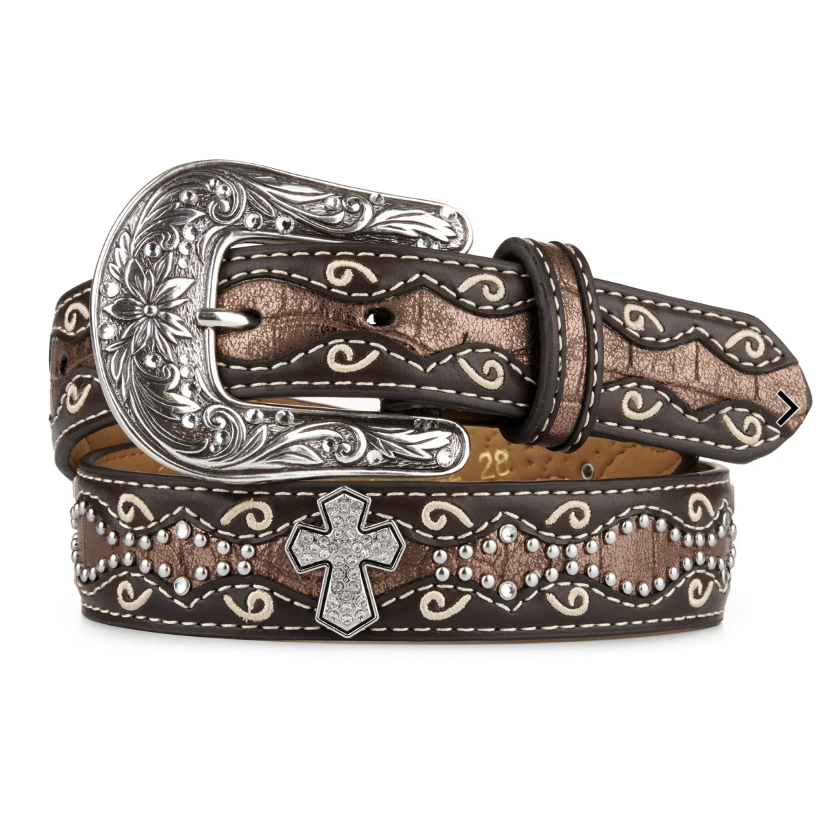 Ariat Girls' Brown & Bronze Cross Belt