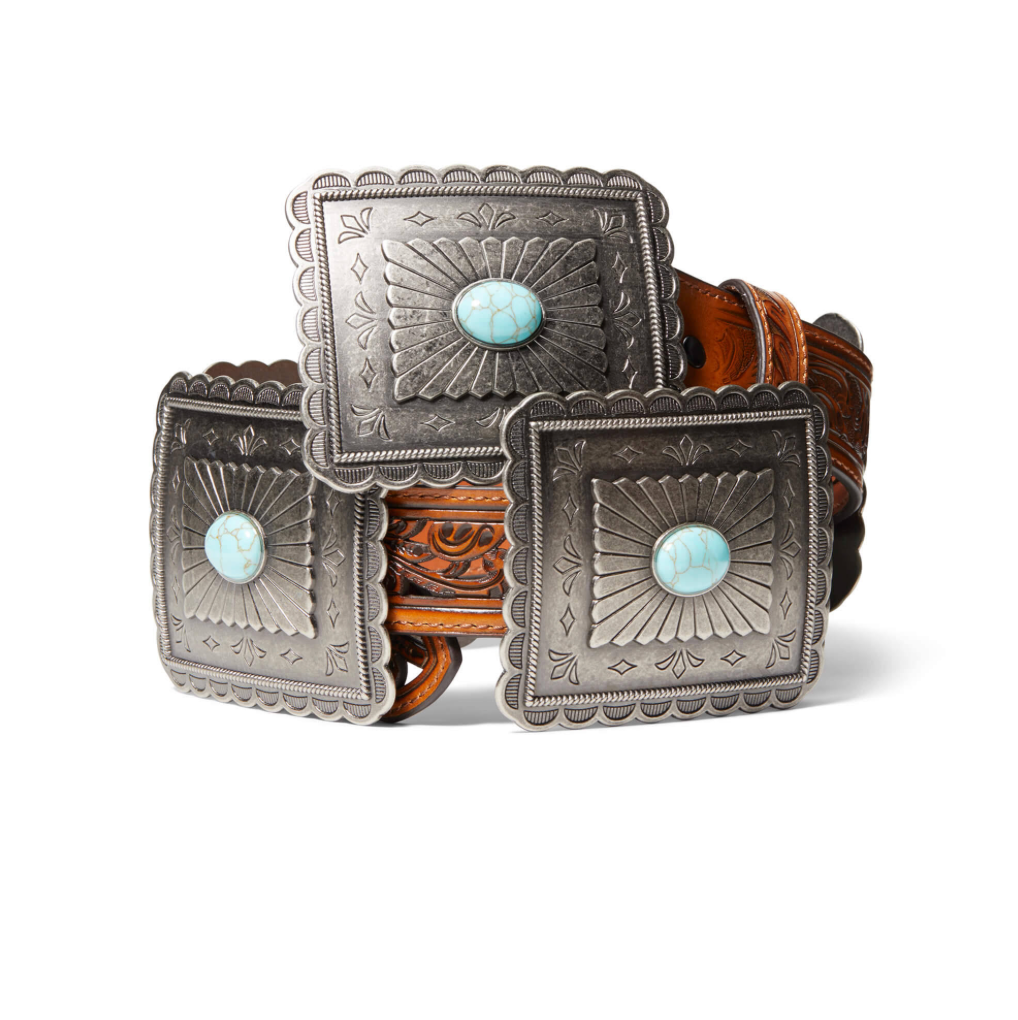 Ariat Turquoise Brown Concho Cowgirl Belt