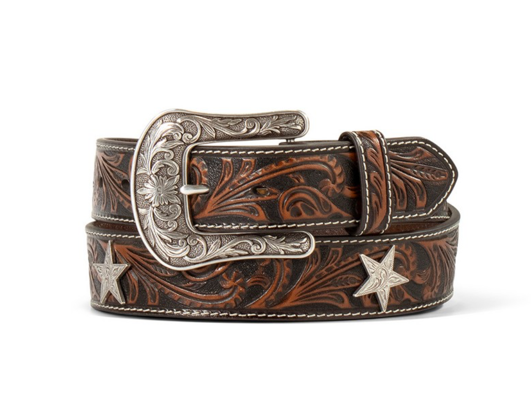 Ariat Star Concho Embossed Brown Cowgirl Belt