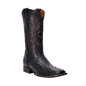 Cuadra CU662 MN Black Ostrich Laser & Embroidery Square Toe
