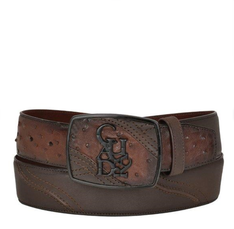 Cuadra BC280 MN Flame Brown Ostrich Stitching Belt