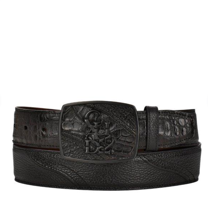 Cuadra BC281 MN Black Caiman Stitching Belt