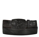 Cuadra BC281 MN Black Caiman Stitching Belt