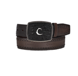 Cuadra BC205 MN Black Ostrich Laser & Woven Belt