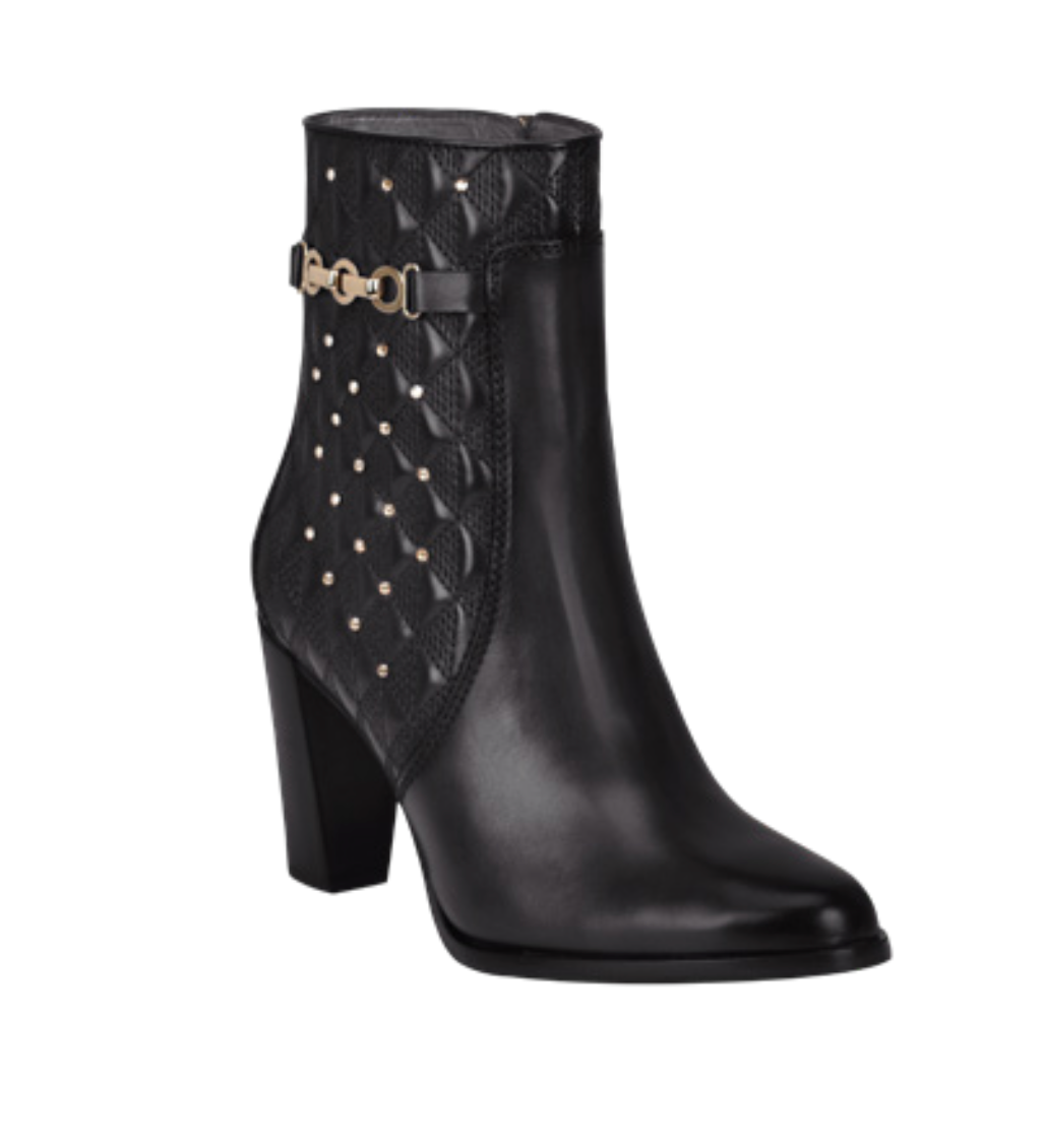Cuadra FC582 LD Black Embroidery & Studs Pointed Toe