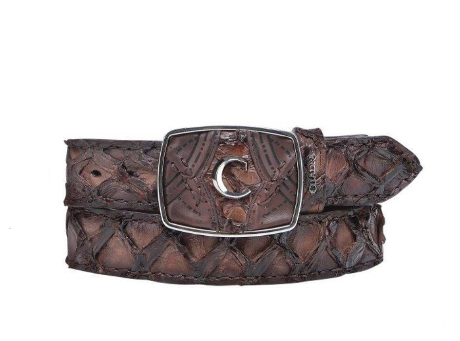 Cuadra BC390 MN Chocolate Fish Pirarucu Laser Belt
