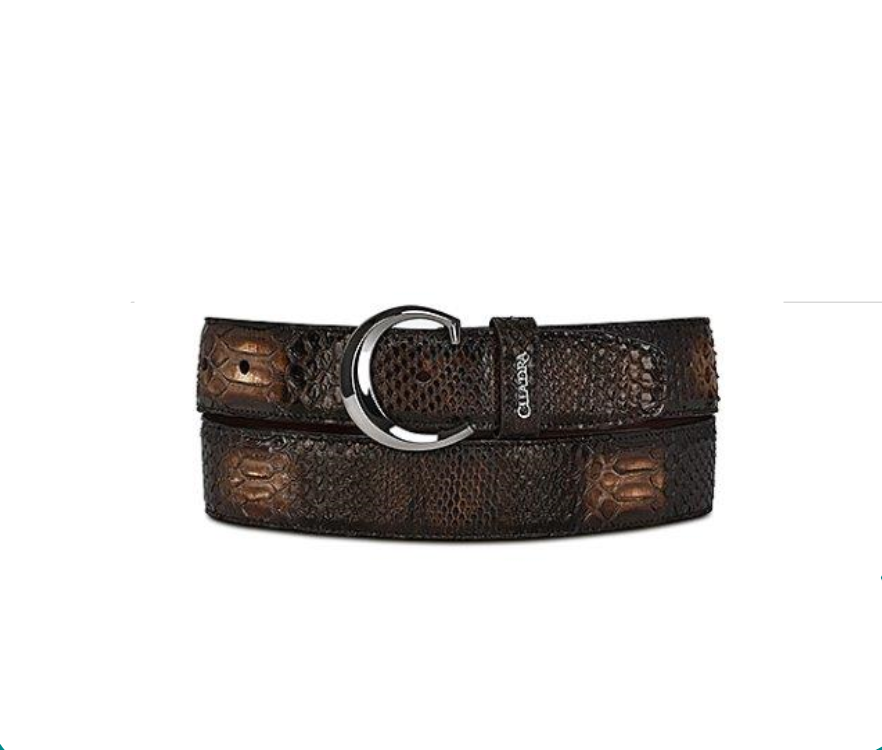 Cuadra BC320 MN Brown Python Exotic Strip Belt