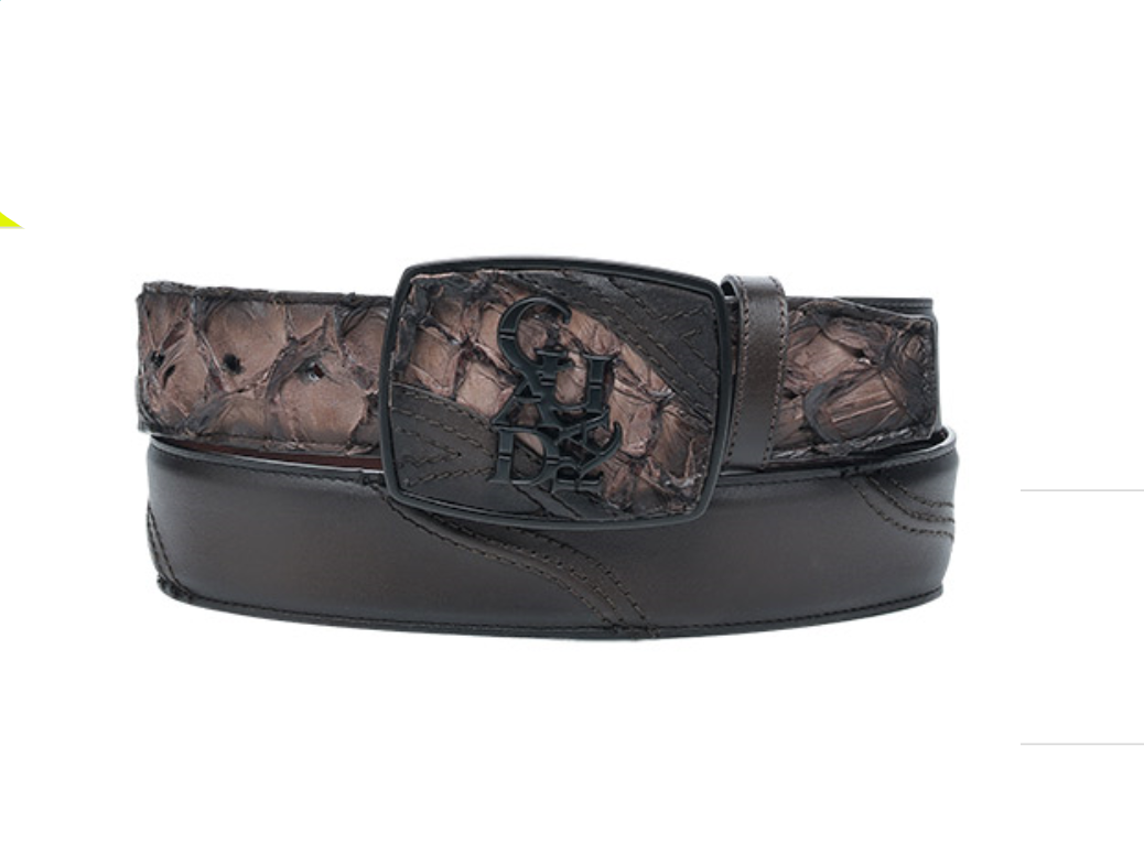 Cuadra BC358 MN Chocolate Fish Pirarucu Exotic Strip Belt