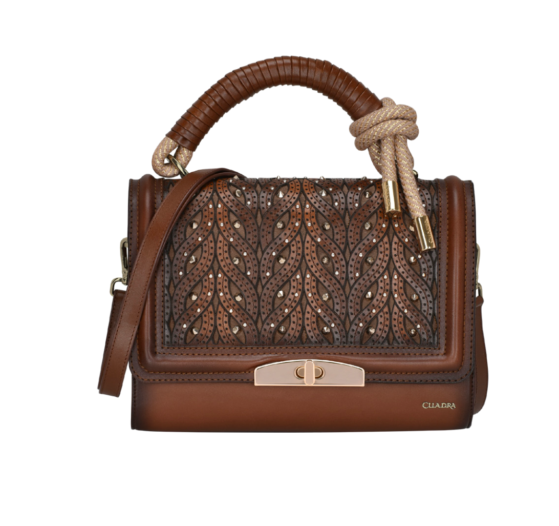 Cuadra DU581 LD Brown Crystal & Woven Bag