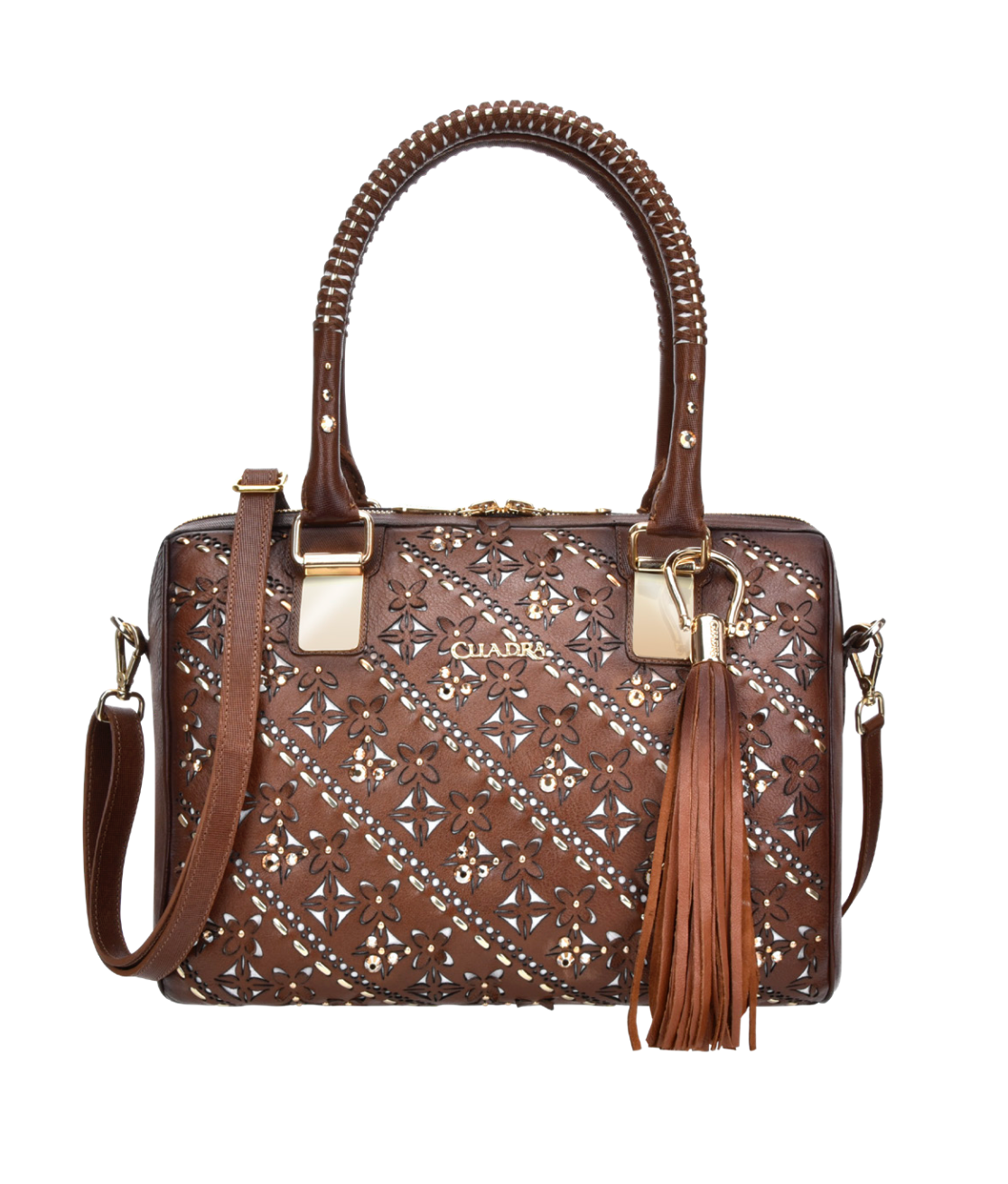 Cuadra DU352 LD Brown Laser & Woven & Swarovski Purse