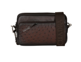 Cuadra DU521 MN Chocolate Ostrich Stitching Bag