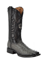 Cuadra CU806 MN Flame Grey Ostrich Laser & Embroidery Square Toe