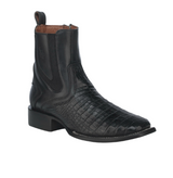 Cuadra CU891 MN Black Caiman Zipper & Elastic Square Toe