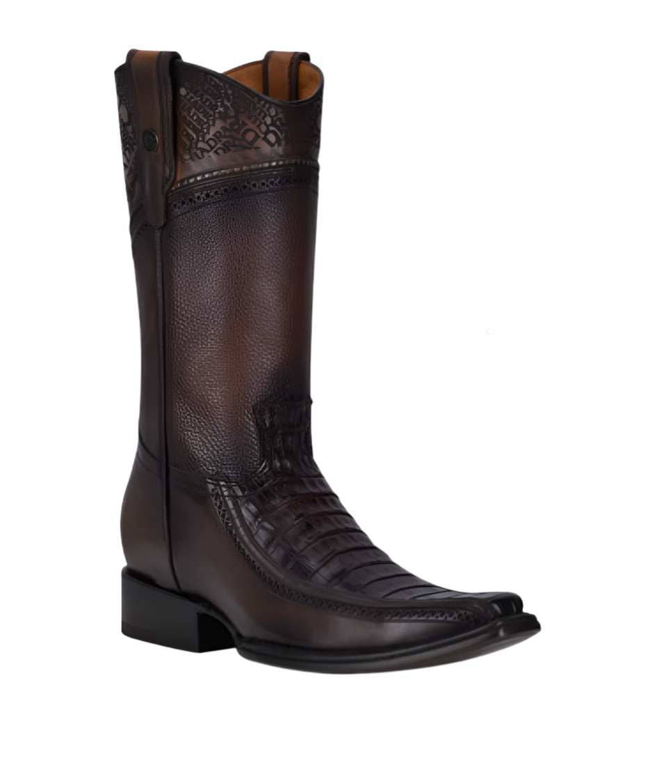 Cuadra CU679 MN Arauco Chocolate Caiman Laser Narrow Square Toe
