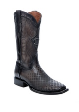 Cuadra CU676 MN Over Black Laser & Embroidery & Woven Square Toe