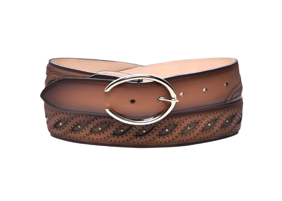Cuadra BC331 LD Maple Lazer & Studs Belt