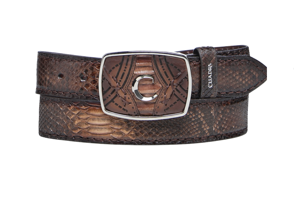 Cuadra BC412 MN Chocolate Python Lazer Belt