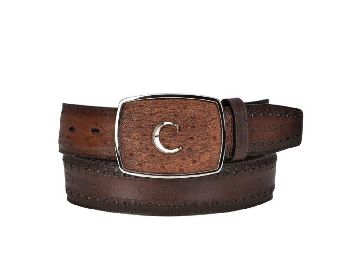 Cuadra BC278 MN Moroni Chestnut Ostrich Laser & Woven Belt
