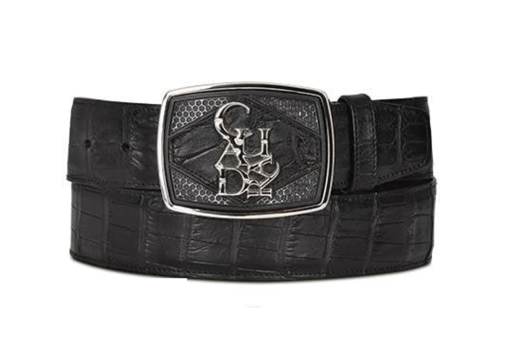 Cuadra BC325 MN Black Alligator Exotic Strip Belt