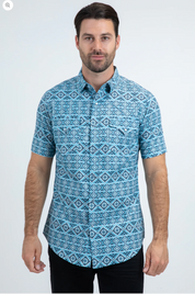 Platini Short Sleeve Sierra Sky Pearl Snap