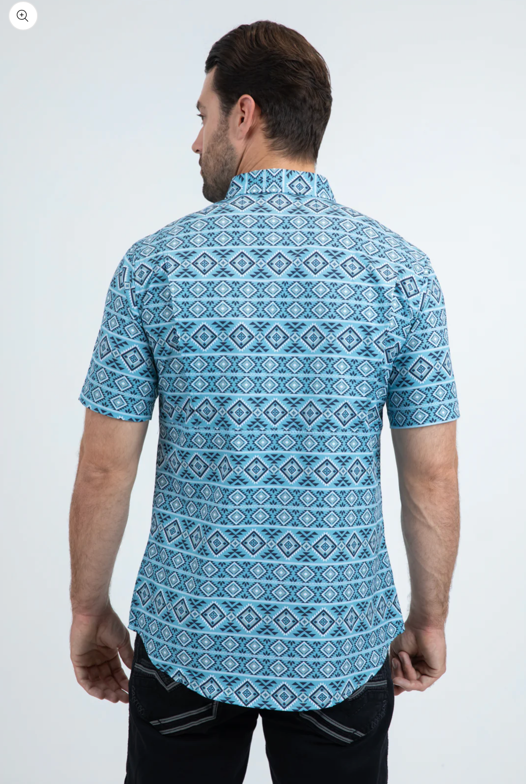 Platini Short Sleeve Sierra Sky Pearl Snap