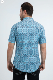 Platini Short Sleeve Sierra Sky Pearl Snap